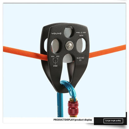 XINDA XD-8611 Large Rescue Pulley Aluminum-Magnesium Alloy Climbing Gear for Rappelling Zipline High Altitude Operations