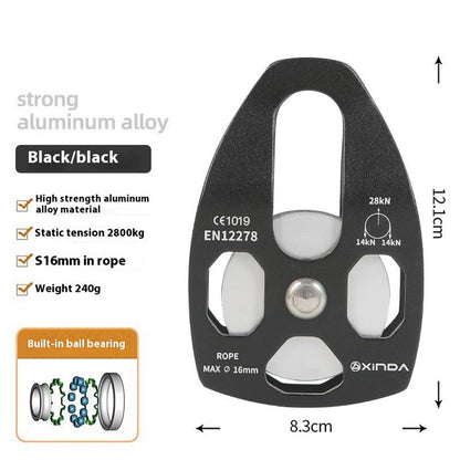 XINDA XD-8611 Large Rescue Pulley Aluminum-Magnesium Alloy Climbing Gear for Rappelling Zipline High Altitude Operations
