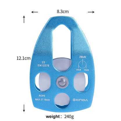 XINDA XD-8611 Outdoor Mountaineering Rescue Speedway Expansion Lifting Metal Big Pulley with Bearing