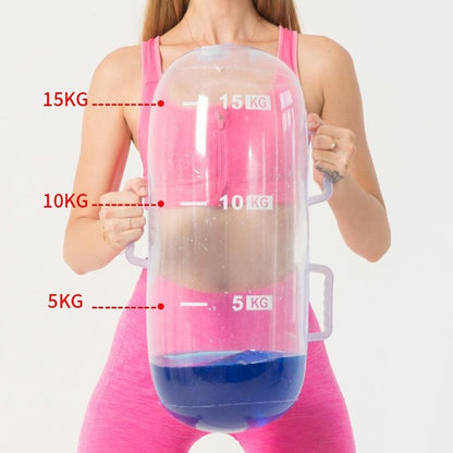 1-20KG Adjustable Water Weight Bag Clear Water Filled Kettlebell for Squats Strength Exercise