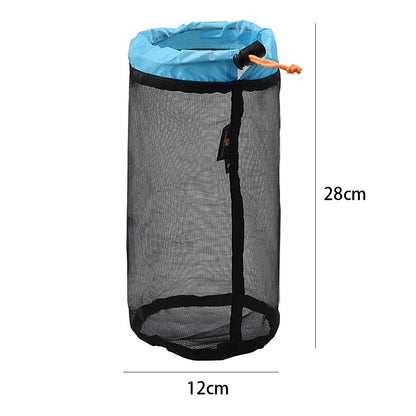 LUCKSTONE Size S Foldable Laundry Bag Storage Clothes Organizer Drawstring Mesh Bag for Camping and Travel