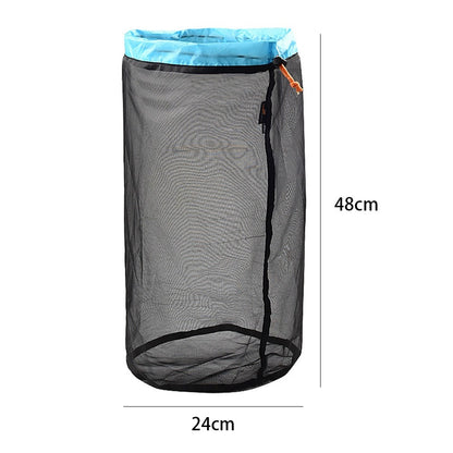 LUCKSTONE Size XL Foldable Laundry Bag Large Heavy Duty Dirty Wet Clothes Storage Bag Fishing Net for Travel and Camping