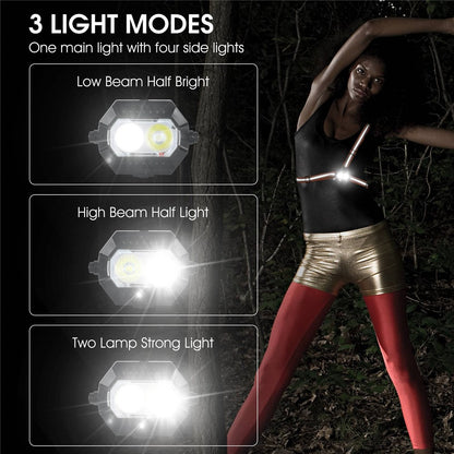WEST BIKING YP0701305 Outdoor Sport LED Light IPX4 Waterproof Night Running Cycling Warning Chest Back Lamp