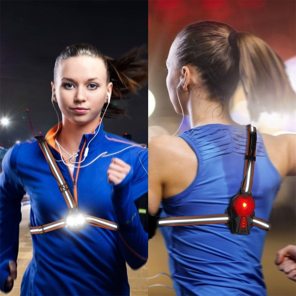 WEST BIKING YP0701305 Outdoor Sport LED Light IPX4 Waterproof Night Running Cycling Warning Chest Back Lamp