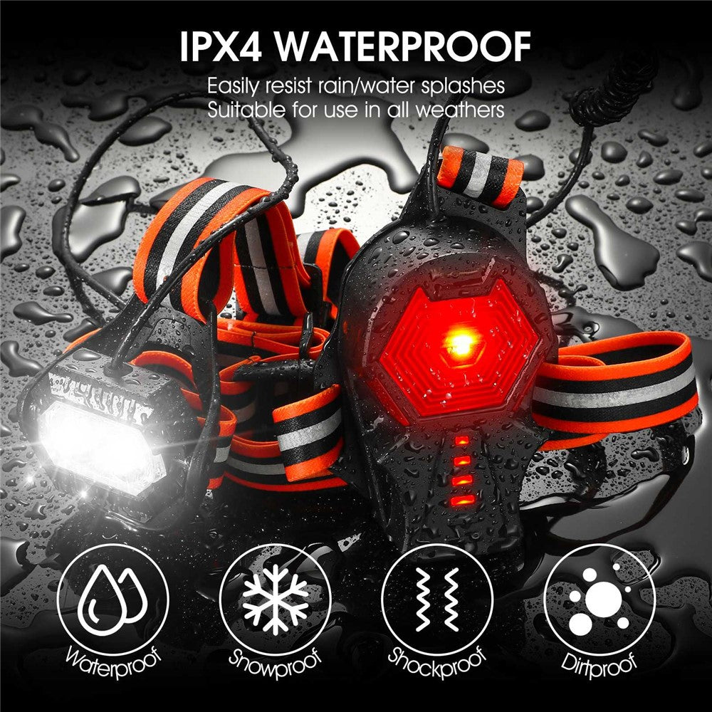 WEST BIKING YP0701305 Outdoor Sport LED Light IPX4 Waterproof Night Running Cycling Warning Chest Back Lamp