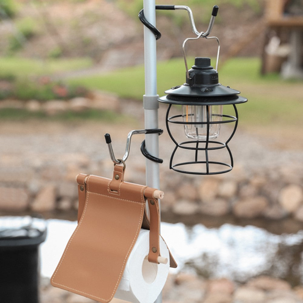 Multifunction S-Shape Camping Lantern Hook Hanger Non-slip Stainless Steel Tent Light Holder for Backpacking Hiking Fishing Picnic Outdoor Activities