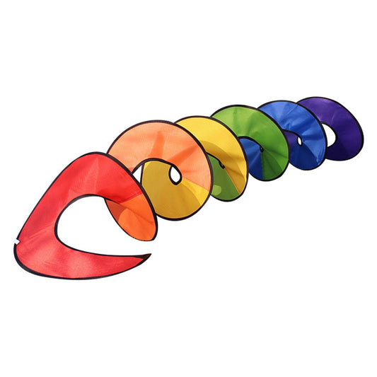 AOTU 2.5m Outdoor Camping Tent Flag Decor Colorful Spiral Wind Spinner Rotating Wind Strips, Size L