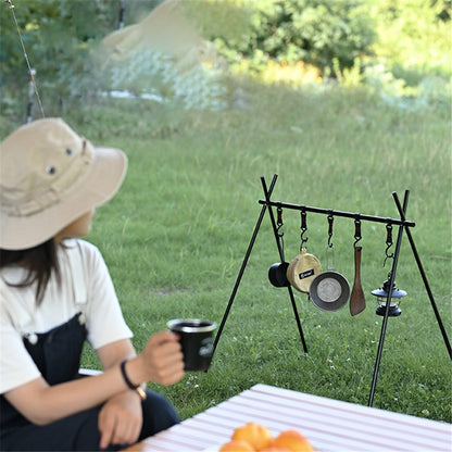 SHINETRIP A014-H0S Aluminum Alloy Picnic Cookware Triangle Hanger Rack Folding Camping Hanging Shelf, Size S