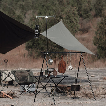 SHINETRIP A352 Aluminum Alloy Campfire Cooking Stand Set with Lamp Hanger Camping Cookware Hooks