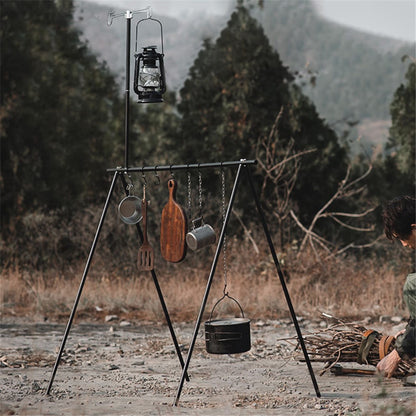 SHINETRIP A352 Aluminum Alloy Campfire Cooking Stand Set with Lamp Hanger Camping Cookware Hooks