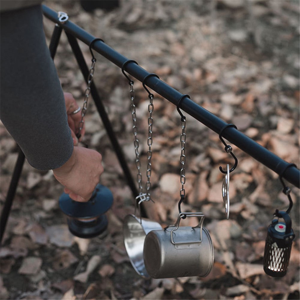 SHINETRIP A352 Aluminum Alloy Campfire Cooking Stand Set with Lamp Hanger Camping Cookware Hooks
