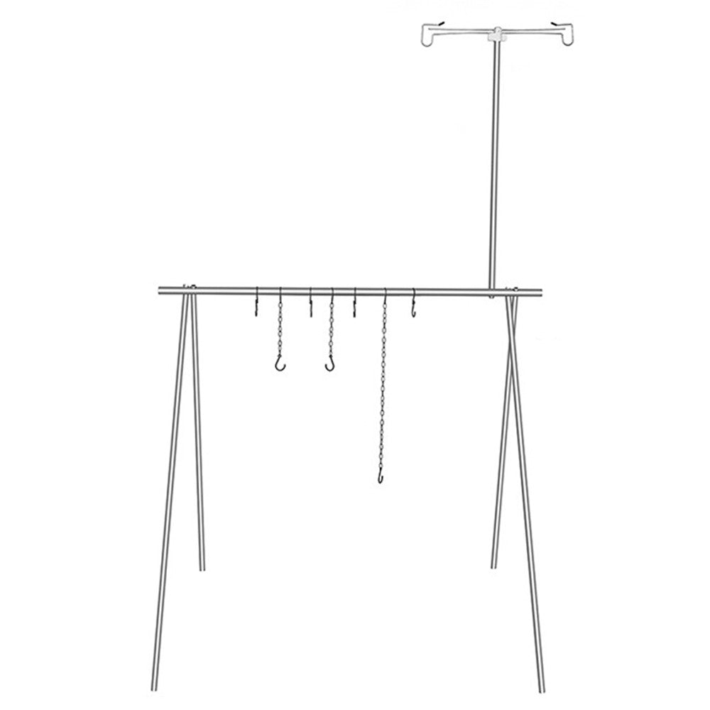 SHINETRIP A352 Aluminum Alloy Campfire Cooking Stand Set with Lamp Hanger Camping Cookware Hooks