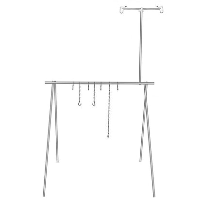 SHINETRIP A352 Aluminum Alloy Campfire Cooking Stand Set with Lamp Hanger Camping Cookware Hooks