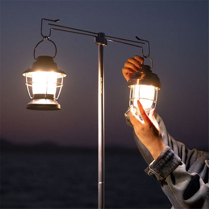 SHINETRIP A317 Portable Folding Aluminum Alloy Camping Lamp Hanging Pole Dual Head Lantern Holder