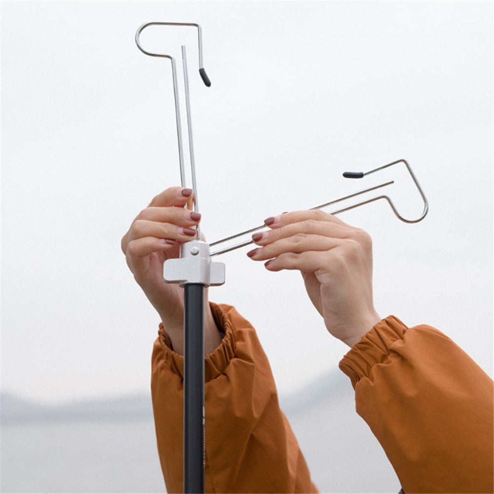 SHINETRIP A317 Portable Folding Aluminum Alloy Camping Lamp Hanging Pole Dual Head Lantern Holder