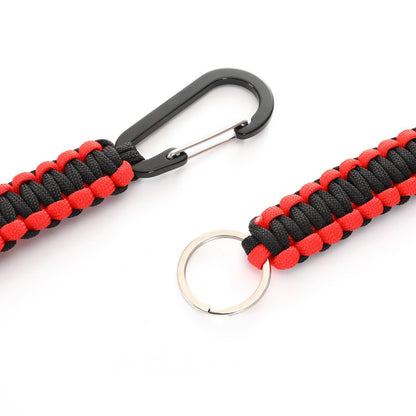 Outdoor Camping Carabiner Parachute Rope Anti-lost Braided Lanyard with Key Ring