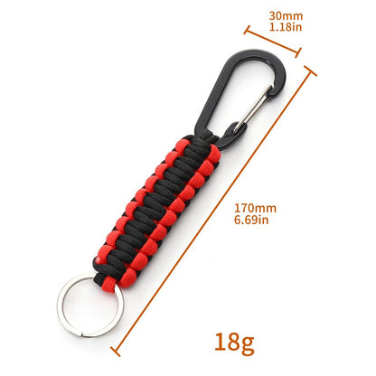 Outdoor Camping Carabiner Parachute Rope Anti-lost Braided Lanyard with Key Ring