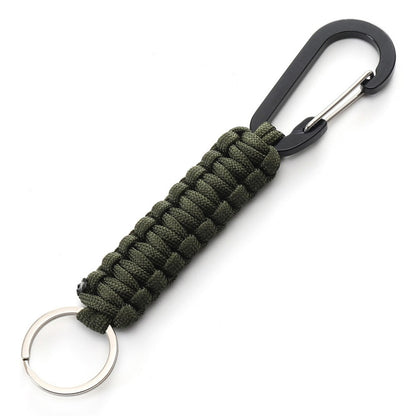 Outdoor Camping Carabiner Parachute Rope Anti-lost Braided Lanyard with Key Ring