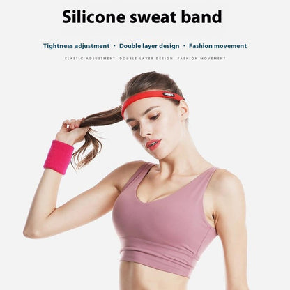 AOLIKES TD-2113 Non Slip Silicone Sweatband for Sports / Fitness Running Sweat Wicking Adjustable Headband