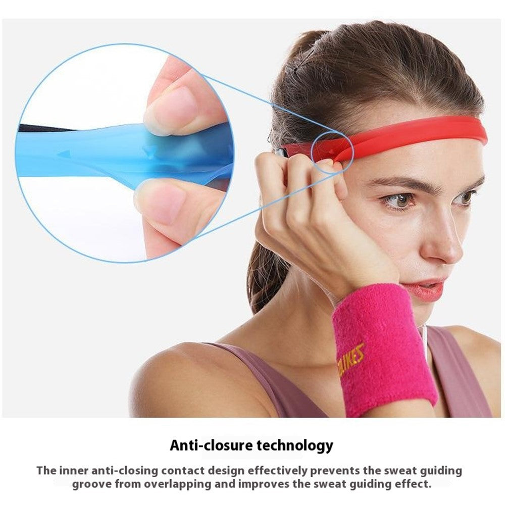 AOLIKES TD-2113 Non Slip Silicone Sweatband for Sports / Fitness Running Sweat Wicking Adjustable Headband