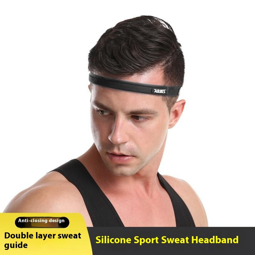 AOLIKES TD-2113 Non Slip Silicone Sweatband for Sports / Fitness Running Sweat Wicking Adjustable Headband