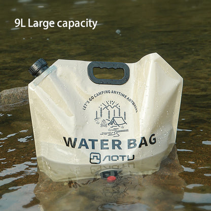 AOTU 9L Outdoor Camping Water Bag Foldable Water Storage Carrier for Hiking Climbing (BPA-Free, No FDA Certificate)