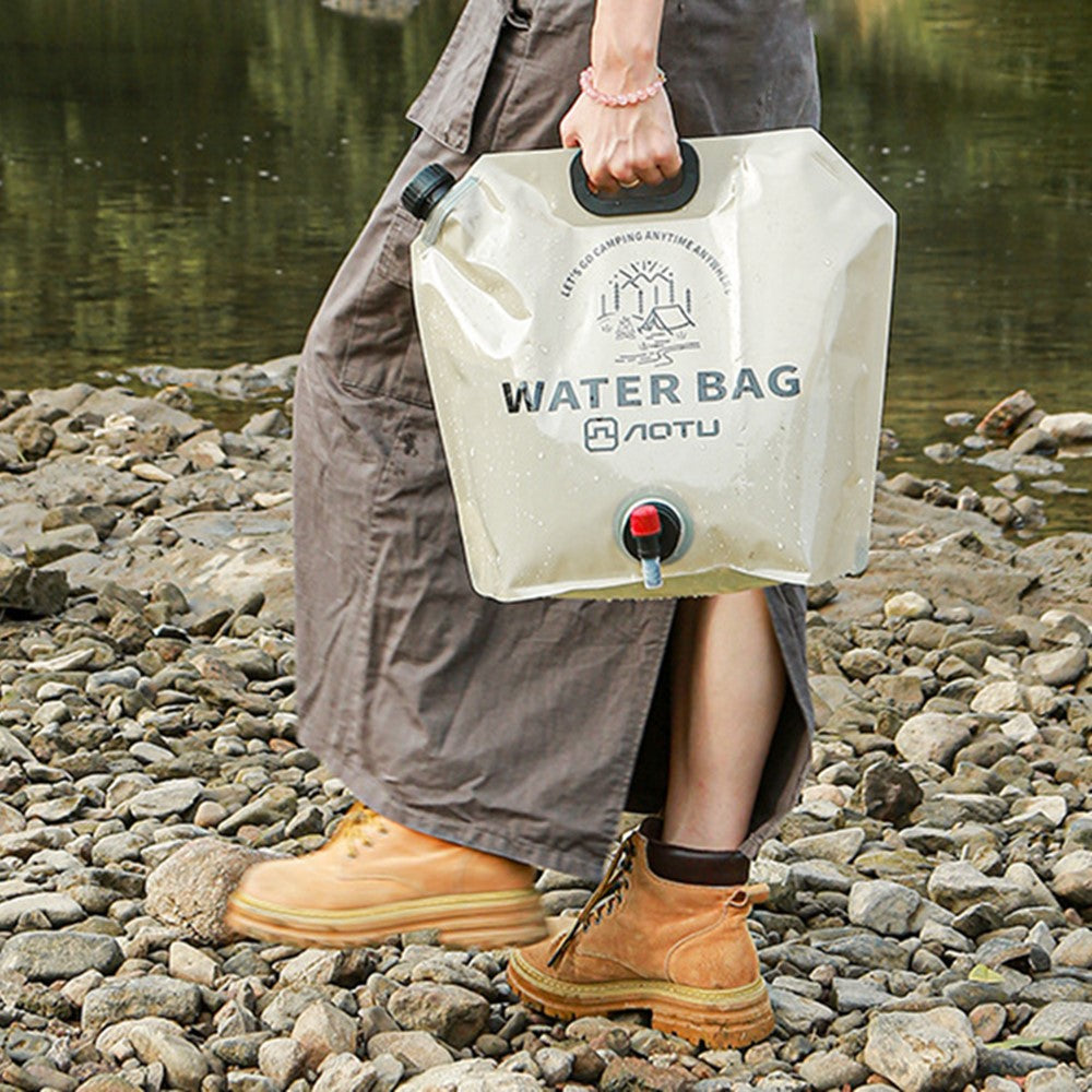AOTU 9L Outdoor Camping Water Bag Foldable Water Storage Carrier for Hiking Climbing (BPA-Free, No FDA Certificate)