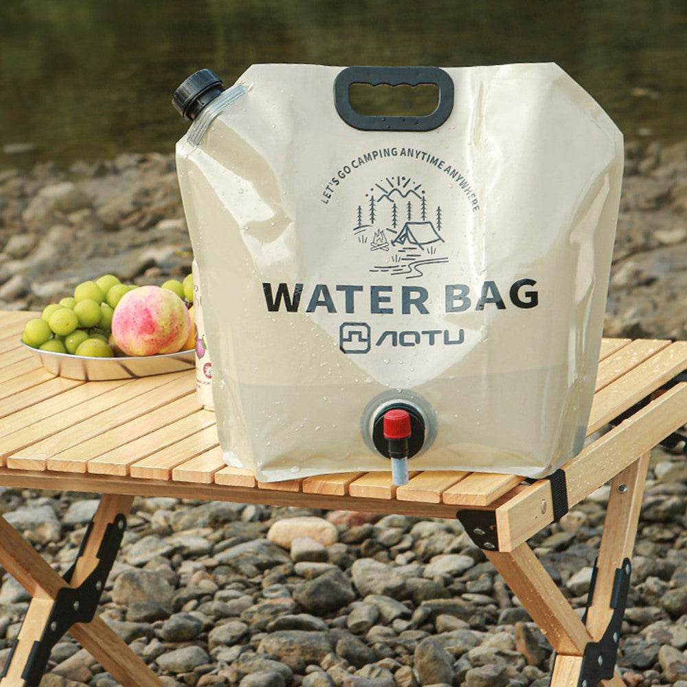 AOTU 9L Outdoor Camping Water Bag Foldable Water Storage Carrier for Hiking Climbing (BPA-Free, No FDA Certificate)