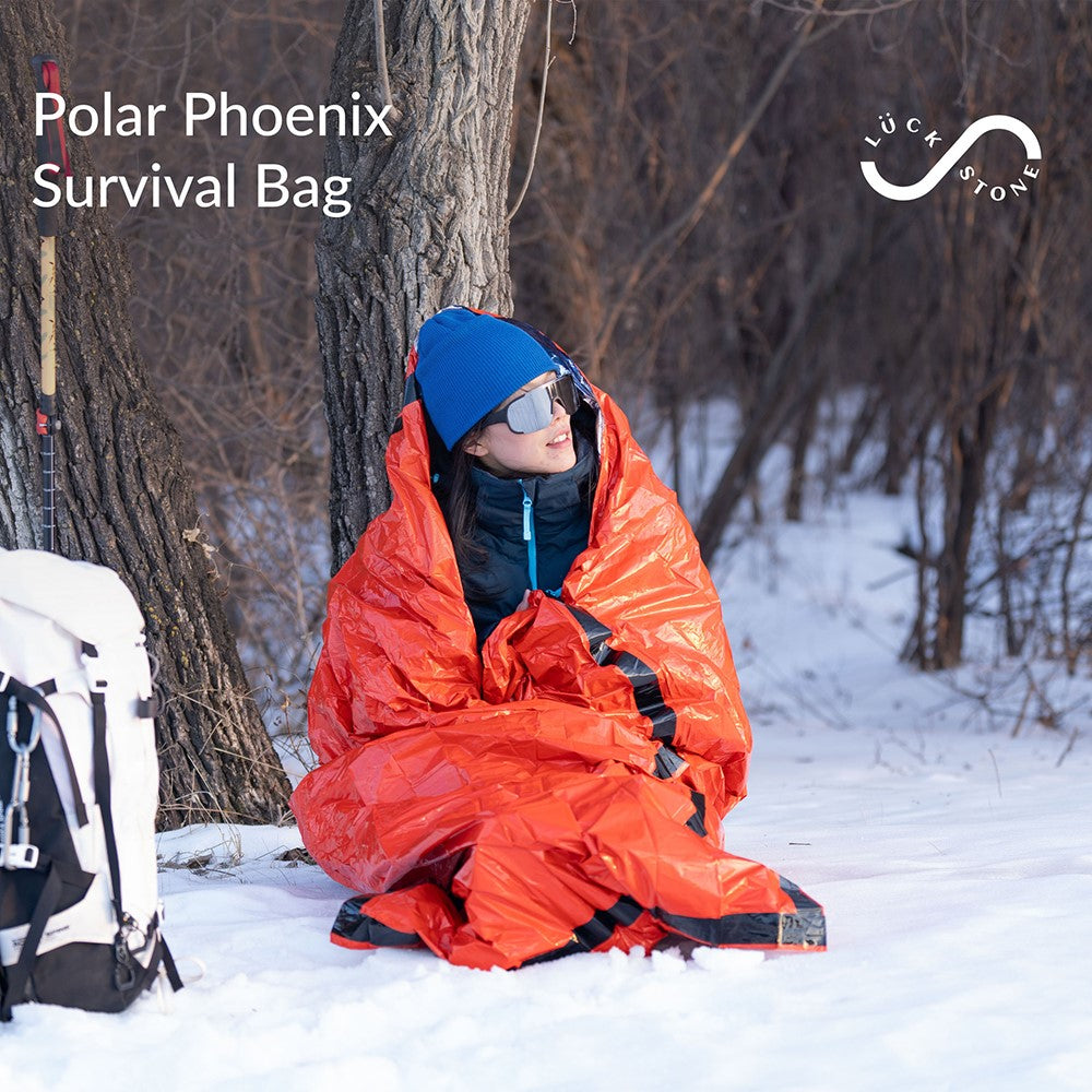 LUCKSTONE Outdoor Thermal Aluminum Film Emergency Survival Sleeping Bag with Storage Bag