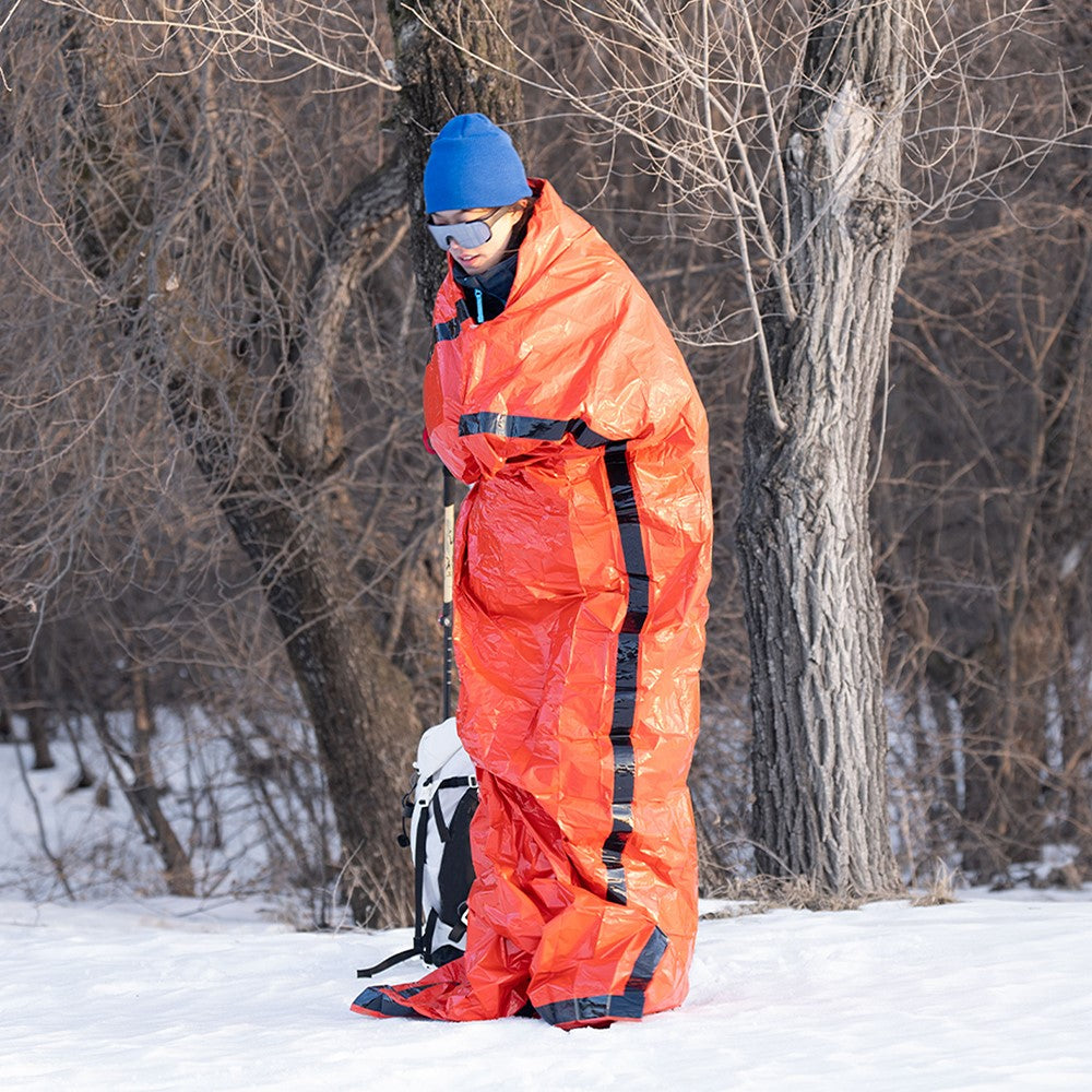 LUCKSTONE Outdoor Thermal Aluminum Film Emergency Survival Sleeping Bag with Storage Bag