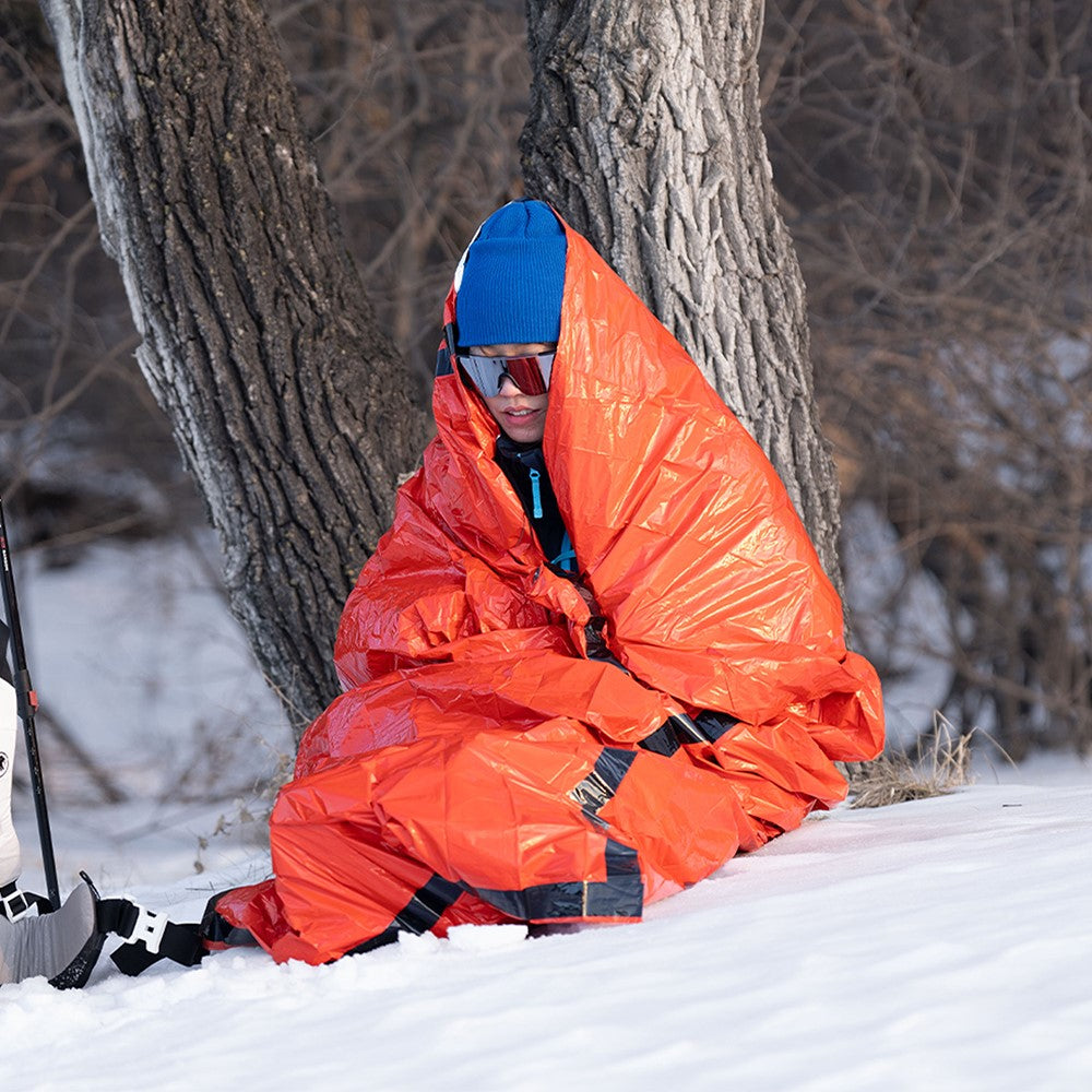 LUCKSTONE Outdoor Thermal Aluminum Film Emergency Survival Sleeping Bag with Storage Bag