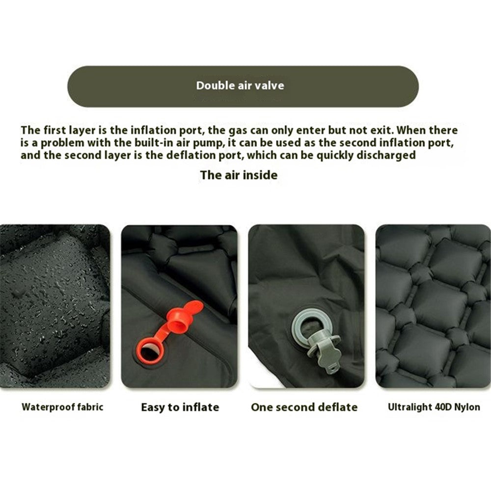 LX-T04 Easy Inflatable Camping Mattress Sleeping Mat TPU+Nylon Sleeping Pad