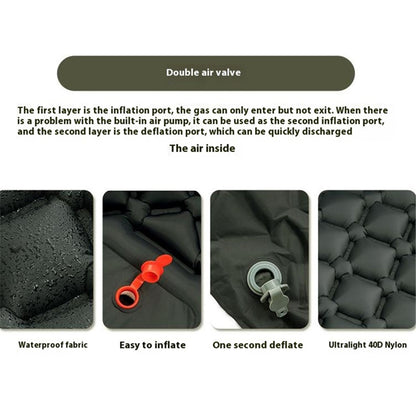 LX-T04 Easy Inflatable Camping Mattress Sleeping Mat TPU+Nylon Sleeping Pad
