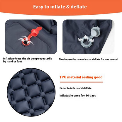 LX-T04 Easy Inflatable Camping Mattress Sleeping Mat TPU+Nylon Sleeping Pad