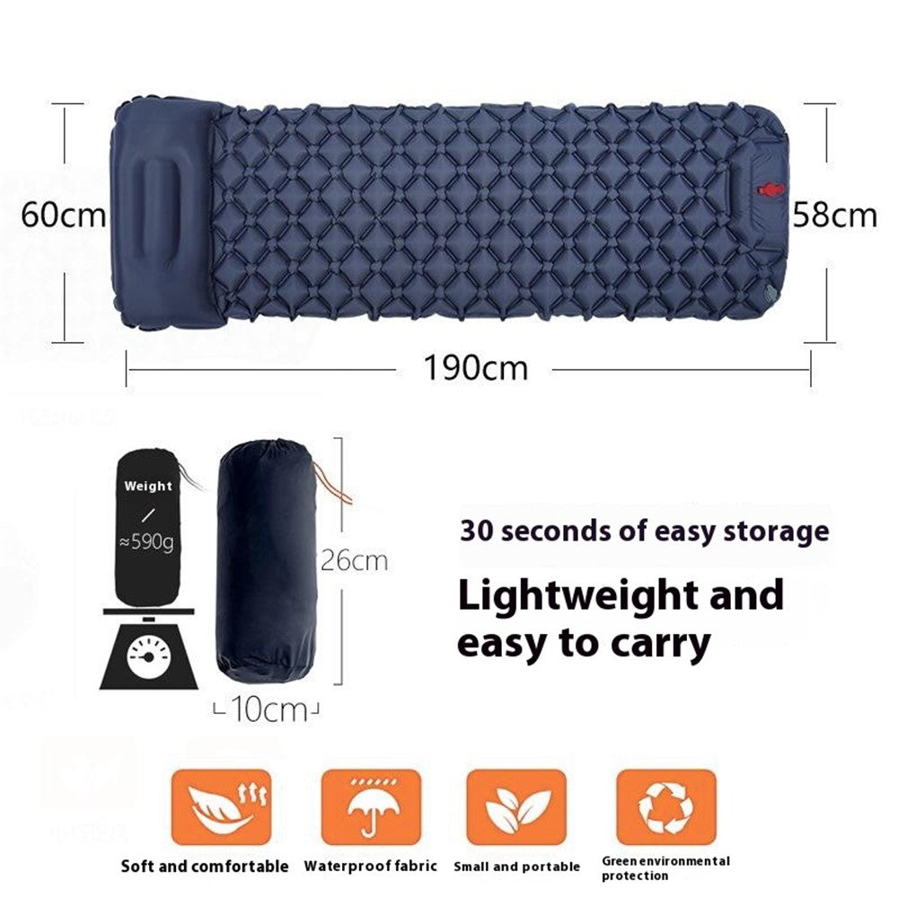 LX-T04 Easy Inflatable Camping Mattress Sleeping Mat TPU+Nylon Sleeping Pad