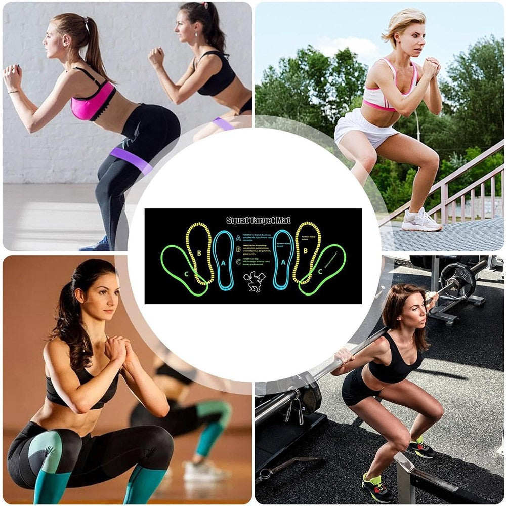 Squat Target Mat 35 x 80CM Crystal Velvet Silicone Base Hip Muscle Training Pad Workout Assistant