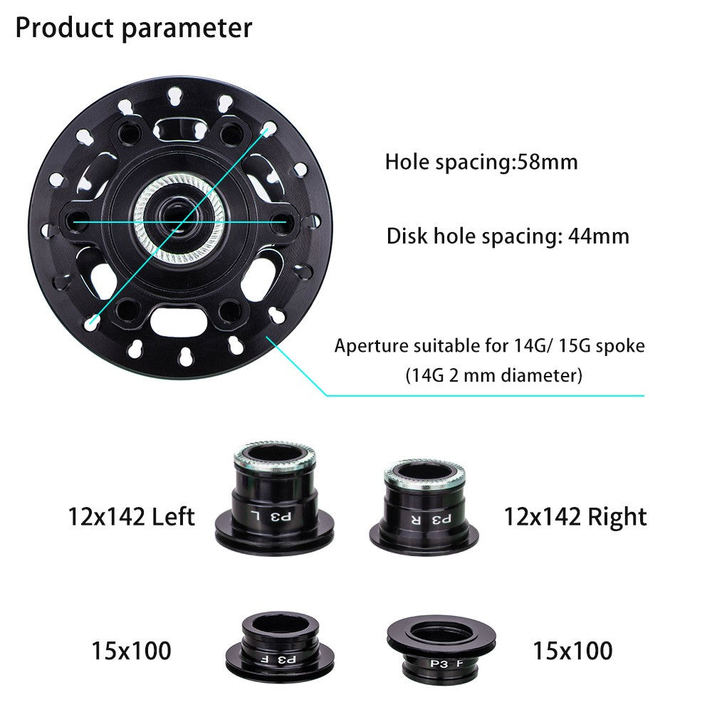 ZTTO P3 1 Pair MTB Bicycle 8-11 Speed 32H 6 Pawls Aluminum Alloy Disc Brake Hub