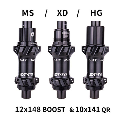 ZTTO M1 Aluminum Alloy 1 Pair MTB Bicycle Hub 28 Holes 54T Ratchet Freehub Hub