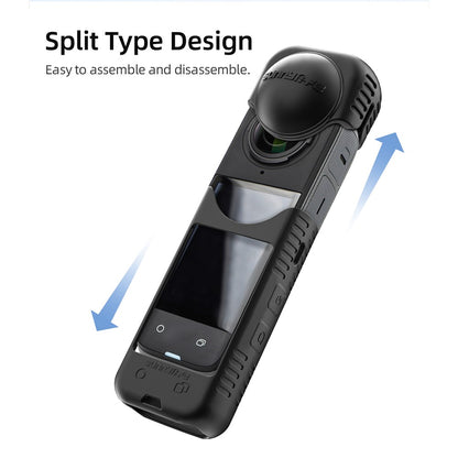 SUNNYLIFE X4-BHT818 For Insta360 X4 Silicone Protective Case Camera Sleeve with Lens Cap Cover