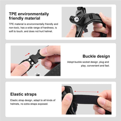PULUZ PU579 For GoPro Hero 11 / 10 Sports Camera Motorcycle Helmet Mount Chin Bracket