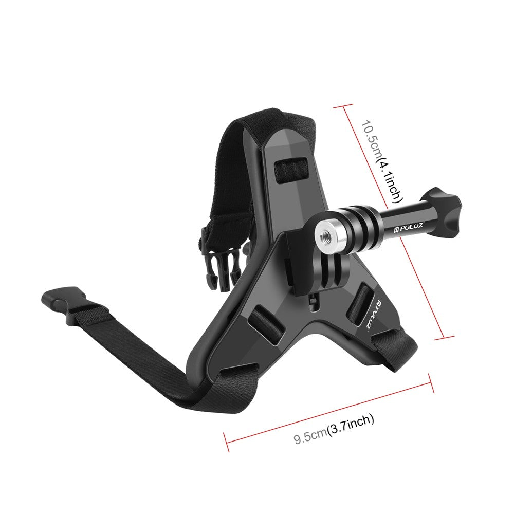 PULUZ PU579 For GoPro Hero 11 / 10 Sports Camera Motorcycle Helmet Mount Chin Bracket