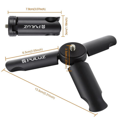 PULUZ PU373 For DJI Osmo Action Series / Smartphone Folding Mini Tripod with Universal Phone Clamp