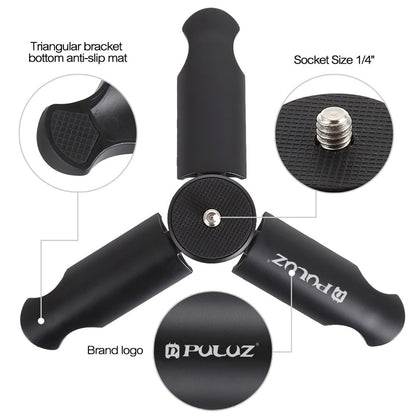PULUZ PU373 For DJI Osmo Action Series / Smartphone Folding Mini Tripod with Universal Phone Clamp