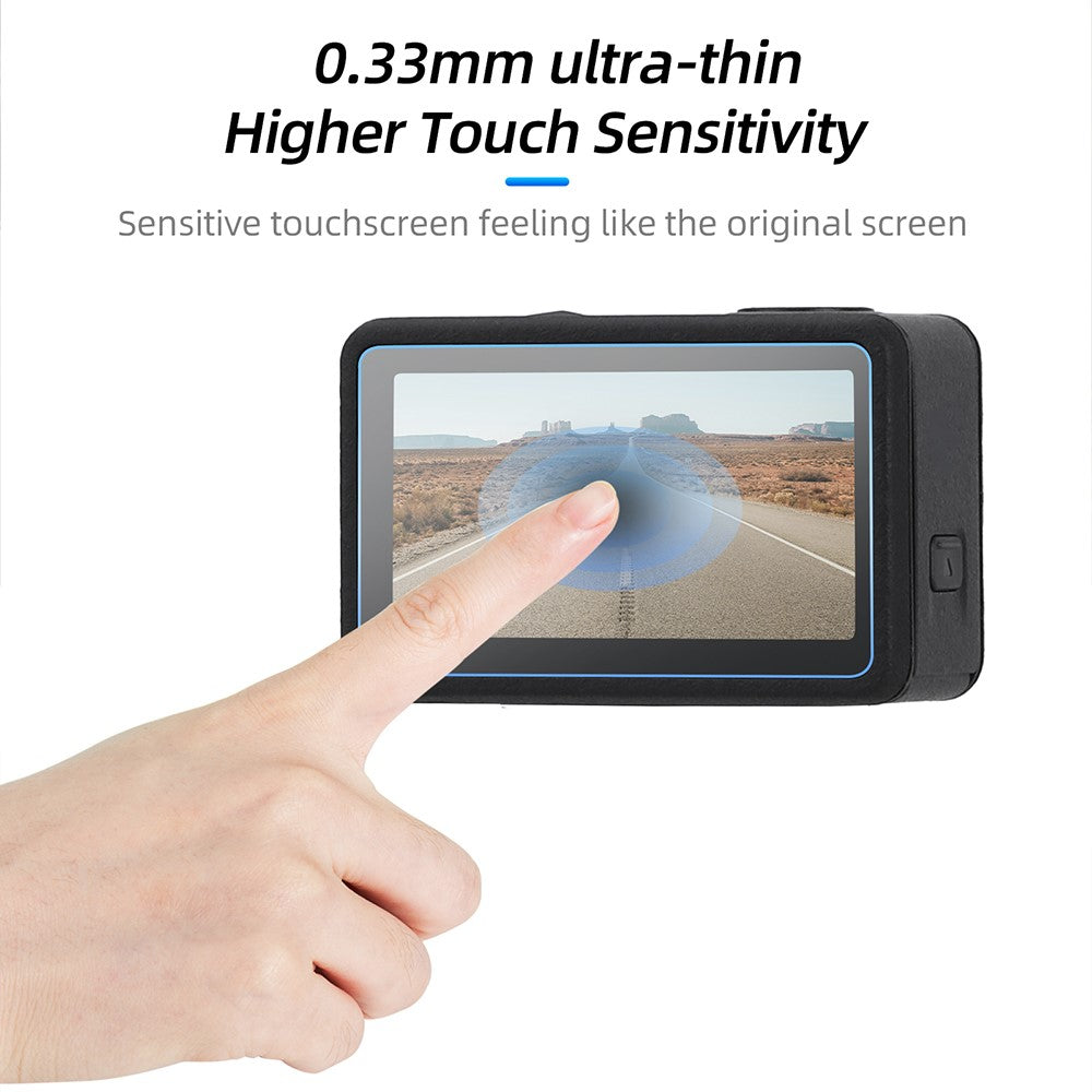 SUNNYLIFE OA5-BHM883 Tempered Glass Screen Protector Set for DJI Osmo Action 5 Pro Sports Camera Accessories (1 Main Screen + 1 Small Screen + 1 Lens)
