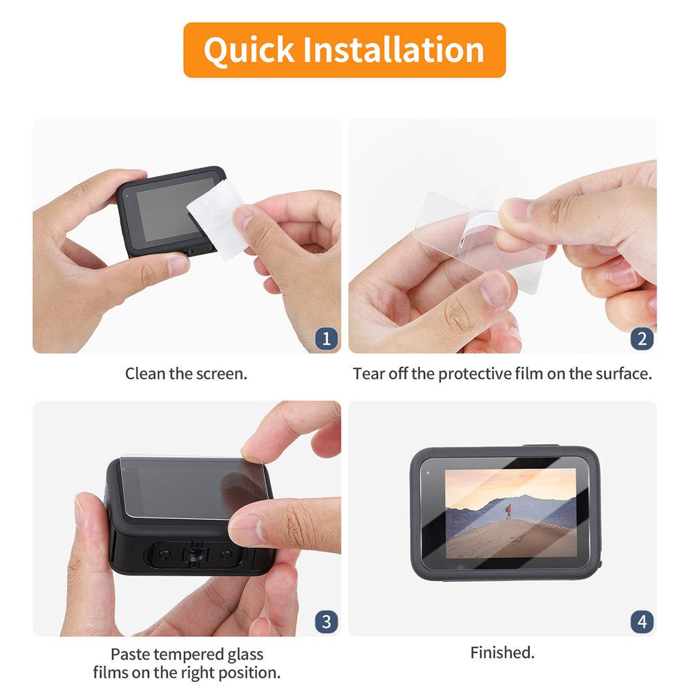 SUNNYLIFE GO-BHM881 1 Set For GoPro Hero 13 Tempered Glass Lens Film + Front and Back Screen Film