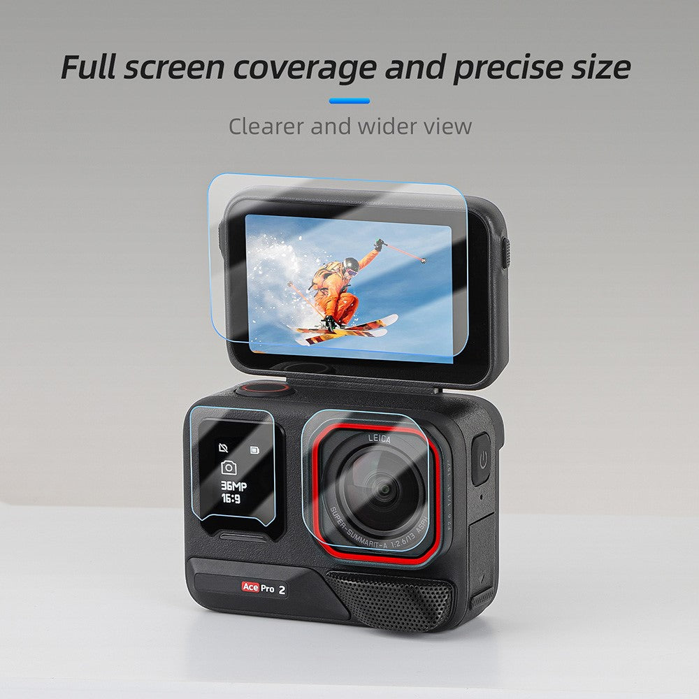 SUNNYLIFE EP2-BHM916 For Insta360 Ace Pro 2 Camera 1 Set Tempered Glass Camera Screen Lens Films