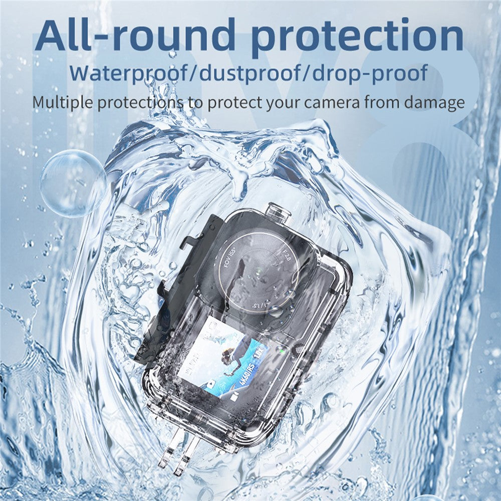 FLW019 For DJI Osmo Action 5 Pro / 4 / 3 Camera Waterproof Anti-Drop Shell 45m Diving Case