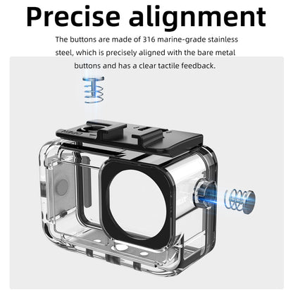 FLW019 For DJI Osmo Action 5 Pro / 4 / 3 Camera Waterproof Anti-Drop Shell 45m Diving Case