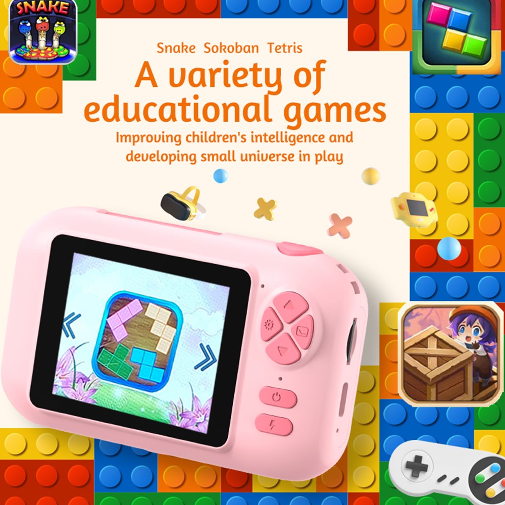 F79 2.4 Inch HD Kids Camera Flip Lens Smart Focus Digital Camera Camcorder (Without Tripod)