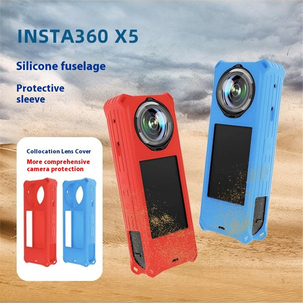 For Insta360 X5 Panoramic Camera Silicone Protective Case Shockproof Anti Scratch Dust Cover